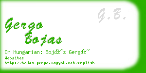 gergo bojas business card